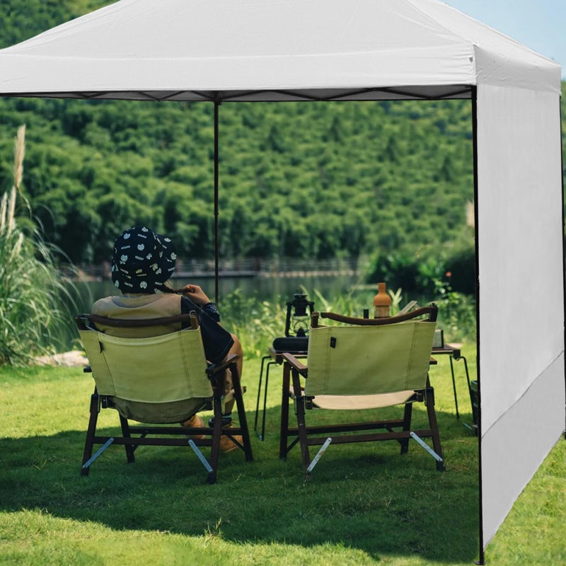 NINAT Canopy Sunwall Sidewall Gazebos Tent Waterproof for 10x10ft Pop up Canopy Straight Leg Gazebos Outdoor Instant Canopies 1 Pcs White Canopy Sidewall Only - Image 5
